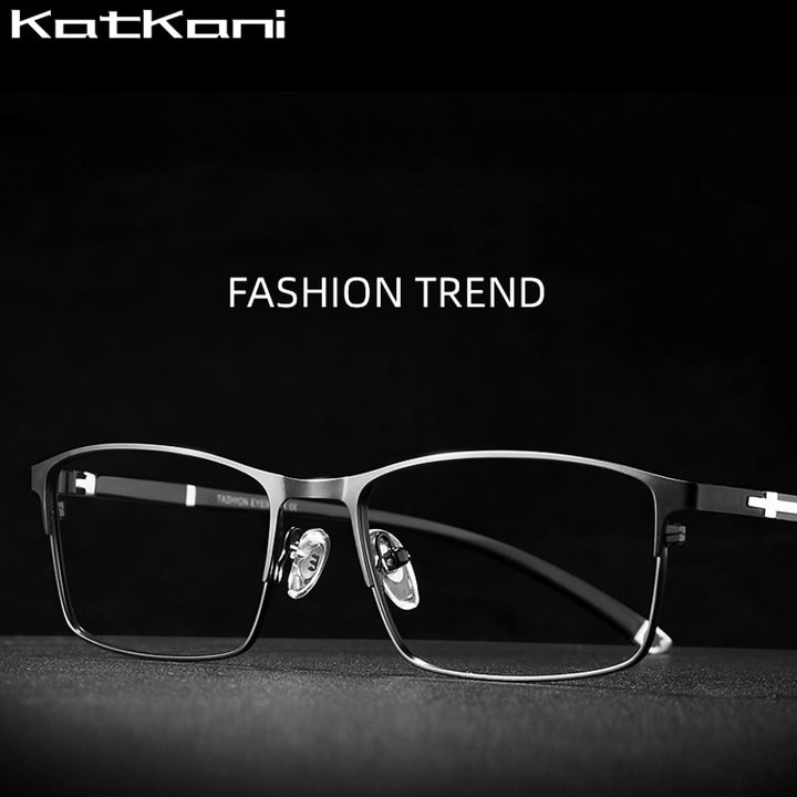 KatKani Unisex Full Rim Square Alloy Eyeglasses P9211 Full Rim KatKani Eyeglasses   