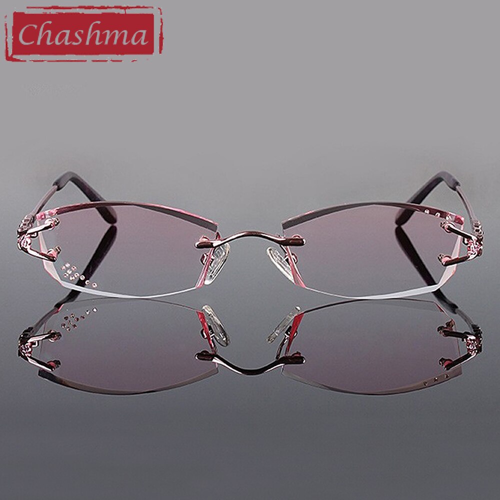 Chashma Ochki Women's Rimless Square Titanium Eyeglasses 10066028 Rimless Chashma Ochki   