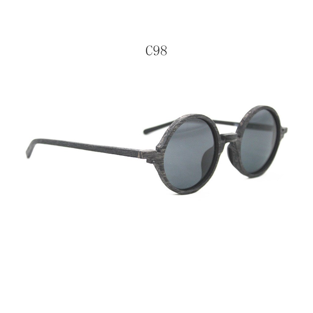 Hdcrafter Unisex Full Rim Round Bamboo Wood Handcrafted Polarized Sunglasses 8843 Sunglasses HdCrafter Sunglasses C98  