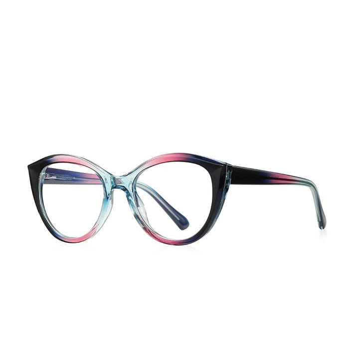 Reven Jate Women's Full Rim Oval Cat Eye Tr 90 Eyeglasses 2145 Full Rim Reven Jate C5  