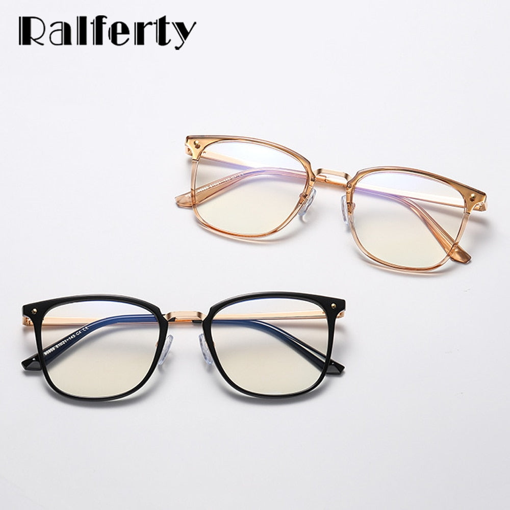 Ralferty Women's Full Rim Square Acetate Alloy Eyeglasses F95959 Full Rim Ralferty   