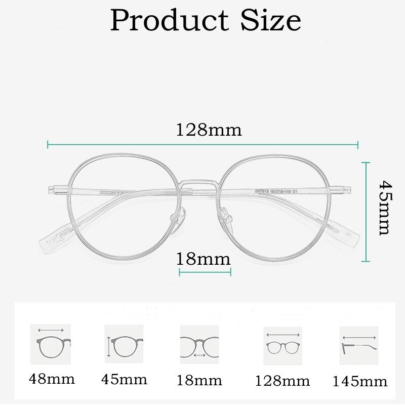 Yimaruili Unisex Full Rim Small Round Tr 90 Titanium Eyeglasses  Bv7012b Full Rim Yimaruili Eyeglasses   