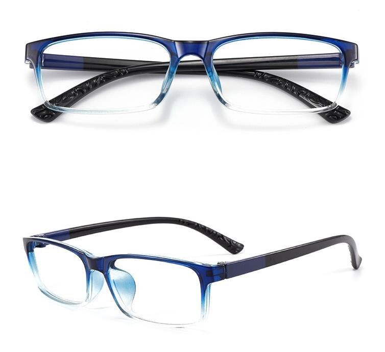 Cubojue Unisex Full Rim Small Square Tr 90 Titanium Hyperopic Reading Glasses Reading Glasses Cubojue 0 blue 