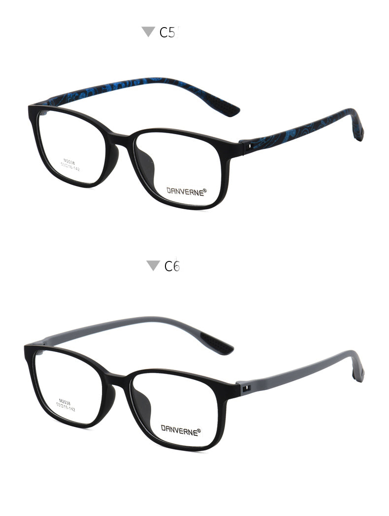 Zirosat Unisex Full Rim Square Ultem Frame Eyeglasses M2038 Full Rim Zirosat   