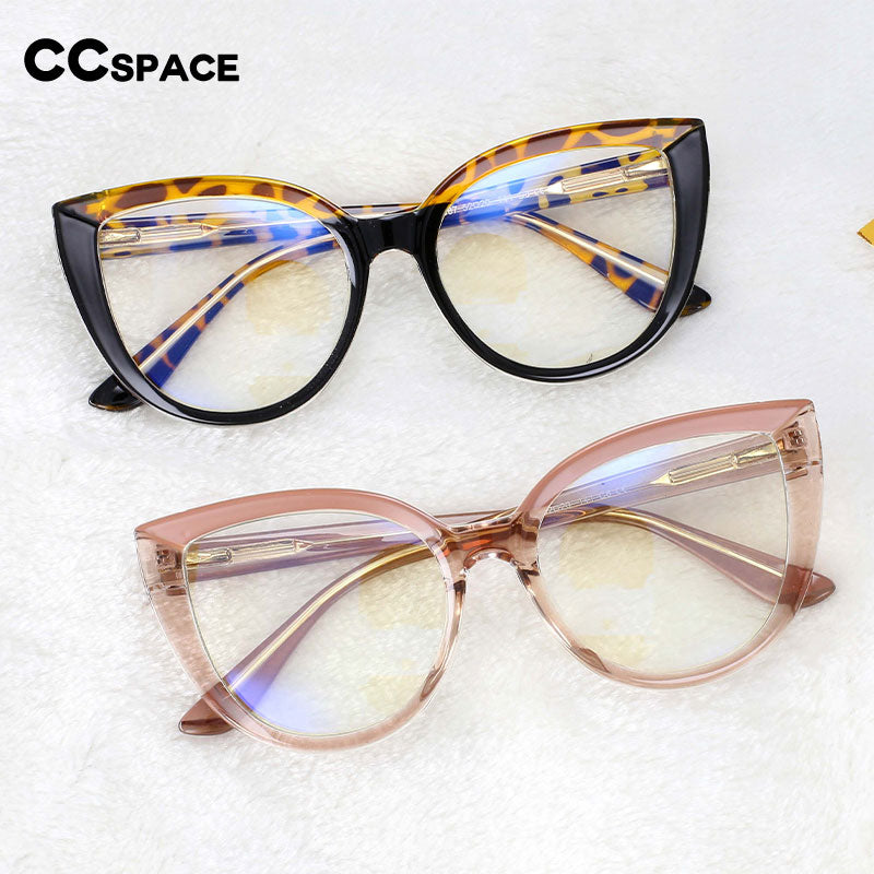 CCspace Women's Full Rim Square Cat Eye Tr 90 Titanium Eyeglasses 54637 Full Rim CCspace   