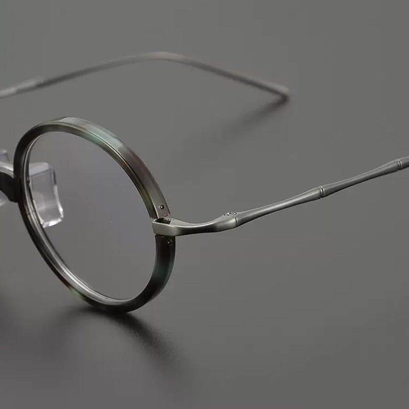 Gatenac Unisex Full Rim Round Titanium Eyeglasses Gxyj922 Full Rim Gatenac   