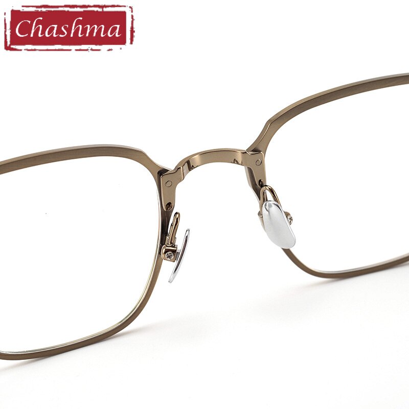 Chashma Ottica Men's Full Rim Round Square Titanium Eyeglasses 097 Full Rim Chashma Ottica   