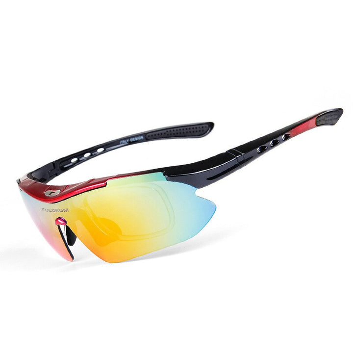 Yimaruili Men's Semi Rim Rectangle Acetate One Lens +5 Polarized Sport Sunglasses F0089 Sunglasses Yimaruili Sunglasses   