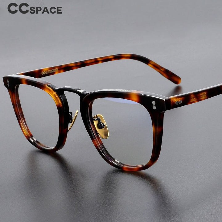 CCSpace Unisex Full Rim Square Acetate Eyeglasses 49309 Full Rim CCspace   