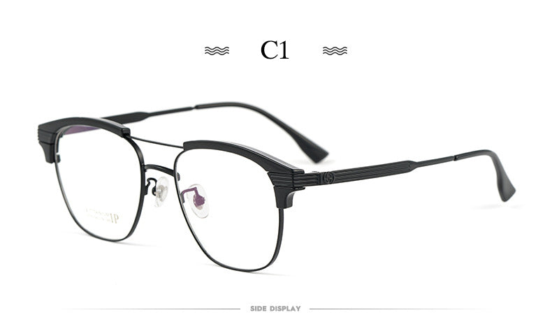 Hotochki Men's Full Rim Round Tr 90 Titanium Alloy Frame Eyeglasses 2315bj Full Rim Hotochki   