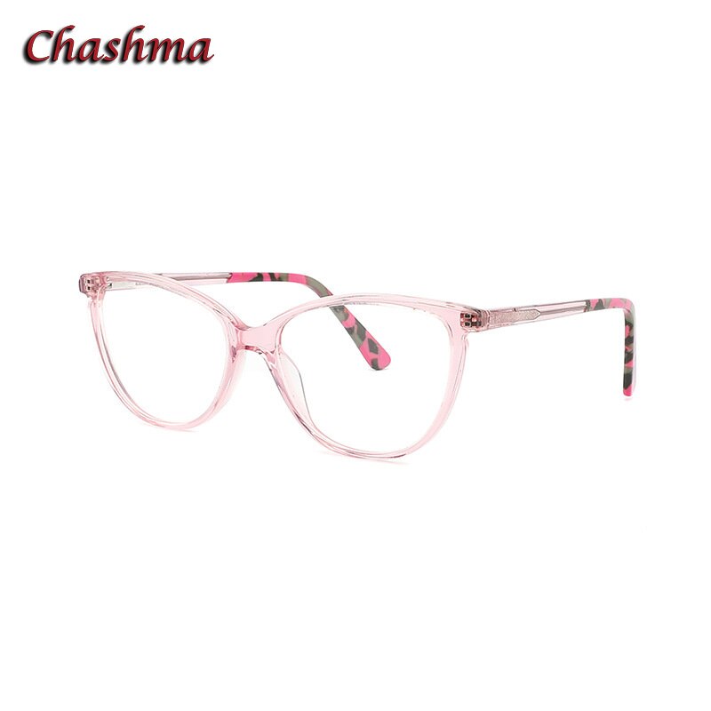 Chashma Ochki Women's Full Rim Square Cat Eye Acetate Eyeglasses 9014 Full Rim Chashma Ochki Pink  