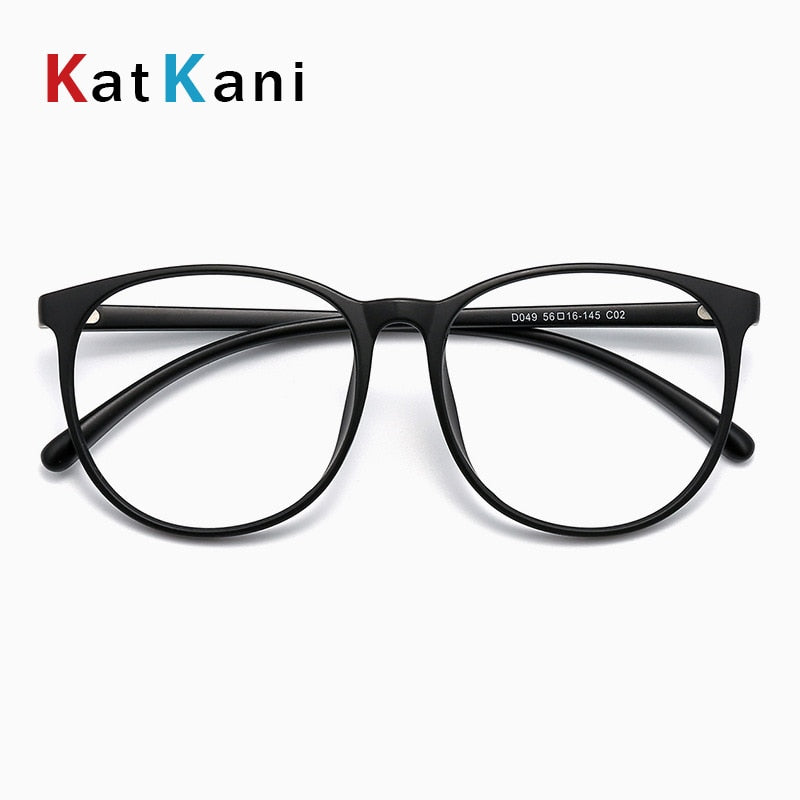 KatKani Unisex Full Rim Big Round Tr 90 Eyeglasses D049 Full Rim KatKani Eyeglasses   