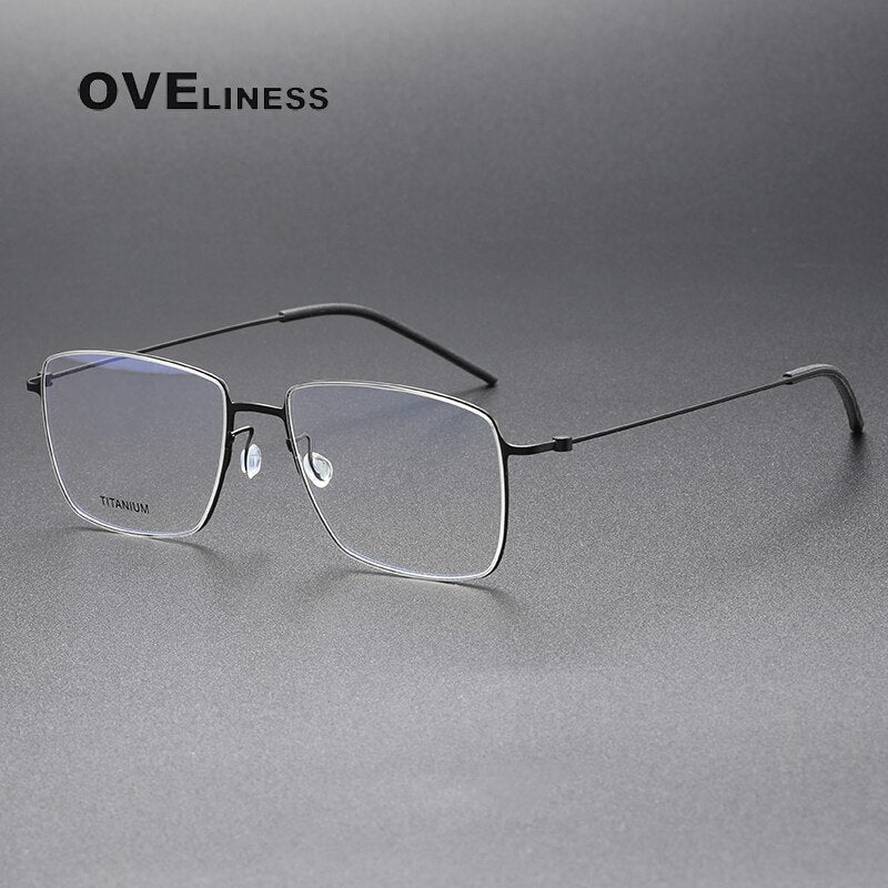 Oveliness Unisex Full Rim Square Titanium Eyeglasses 5508 Full Rim Oveliness black  