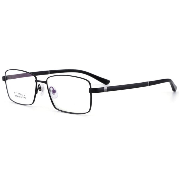 Bclear Men's Full Rim Square Titanium Eyeglasses Lb7889 Full Rim Bclear Black  