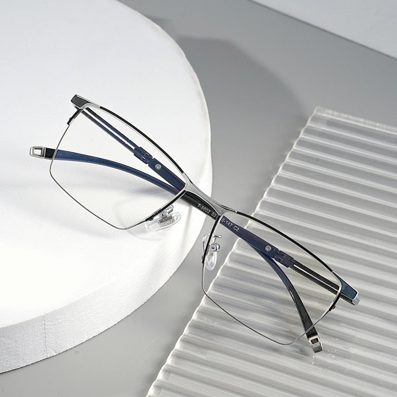 Hotochki Men's Full Rim Square Tr 90 Titanium Frame Eyeglasses T8602t Full Rim Hotochki   