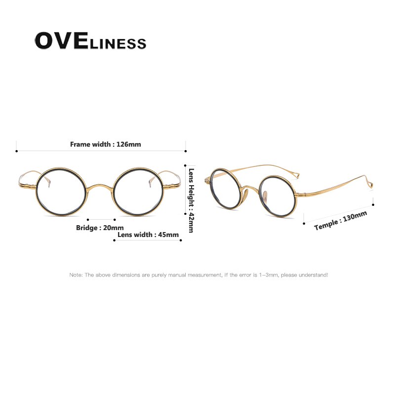 Oveliness Unisex Full Rim Round Acetate Titanium Eyeglasses 123 Full Rim Oveliness   