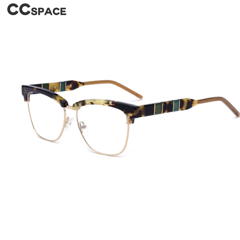 CCSpace Women's Full Rim Square Cat Eye Acetate Alloy Eyeglasses 55281 Full Rim CCspace   
