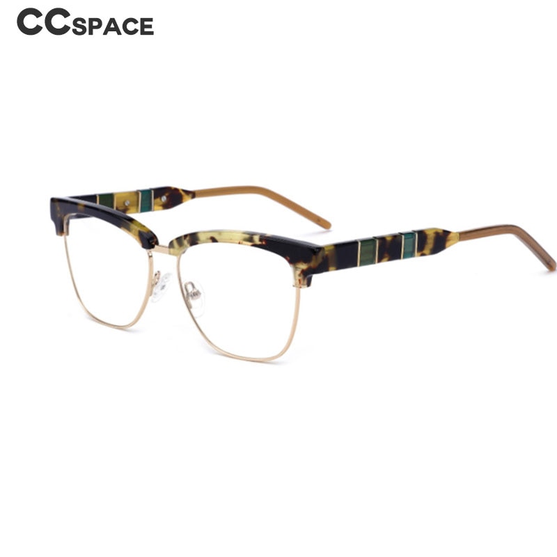 CCspace Women's Full Rim Square Cat Eye Acetate Alloy Eyeglasses 55281 Full Rim CCspace   