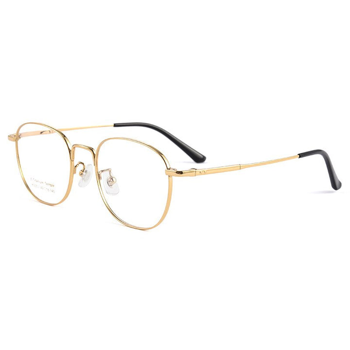 Handoer Men's Full Rim Square Titanium Eyeglasses K5053bsf Full Rim Handoer Gold  