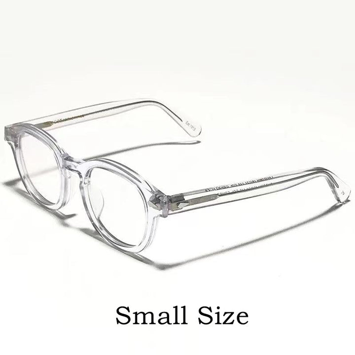 Yimaruili Unisex Full Rim Round Acetate Eyeglasses Three Sizes Y1915 Full Rim Yimaruili Eyeglasses S Transparent  