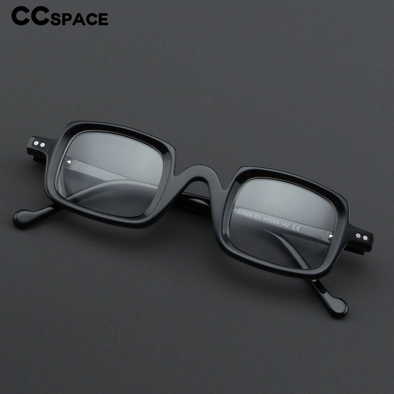 CCSpace Unisex Full Rim Square Handcrafted Acetate Eyeglasses 55240 Full Rim CCspace   