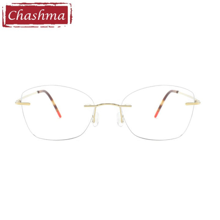 Chashma Ottica Unisex Rimless Rounded Square Titanium Eyeglasses 9017 Rimless Chashma Ottica   