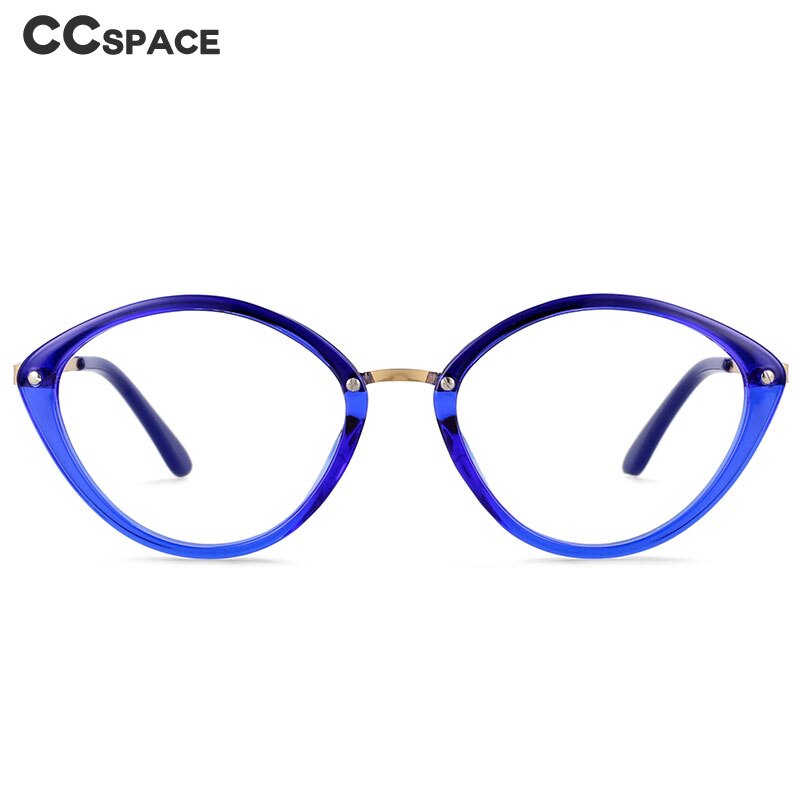 CCSpace Women's Full Rim Oval Cat Eye Tr 90 Titanium Frame Eyeglasses 54497 Full Rim CCspace   