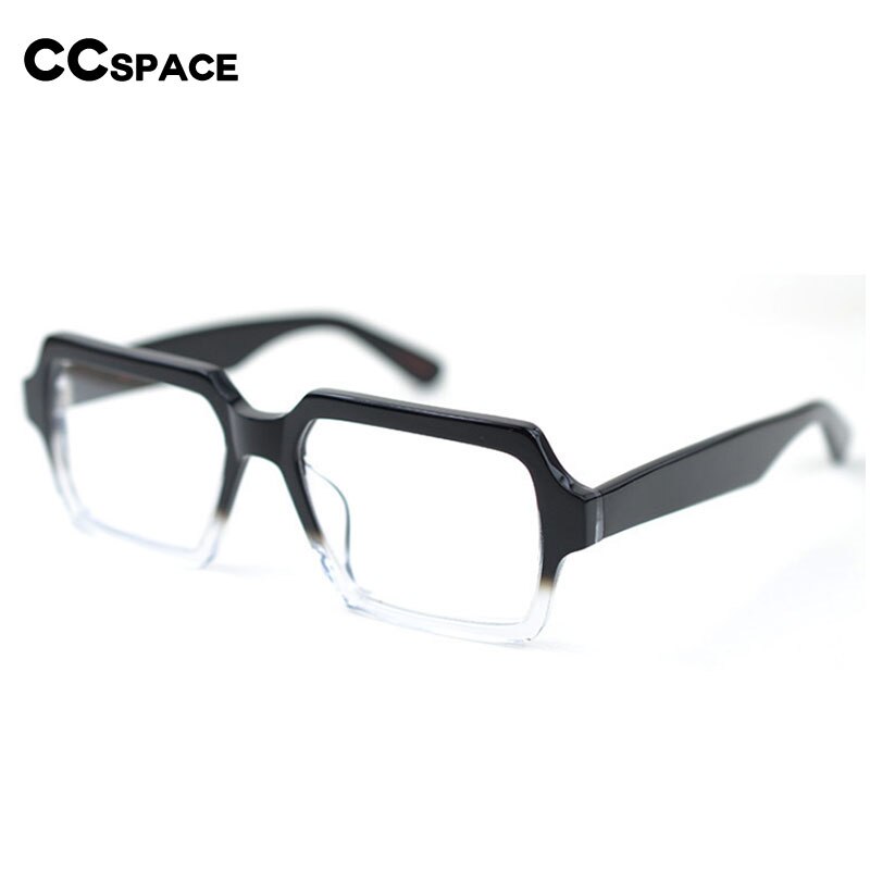 CCSpace Unisex Full Rim Square Acetate Eyeglasses 54726 Full Rim CCspace   