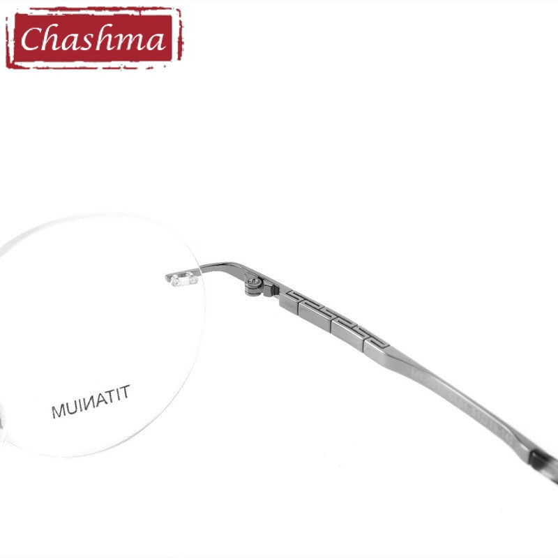 Chashma Ottica Unisex Rimless Round Titanium Eyeglasses 9015 Rimless Chashma Ottica   