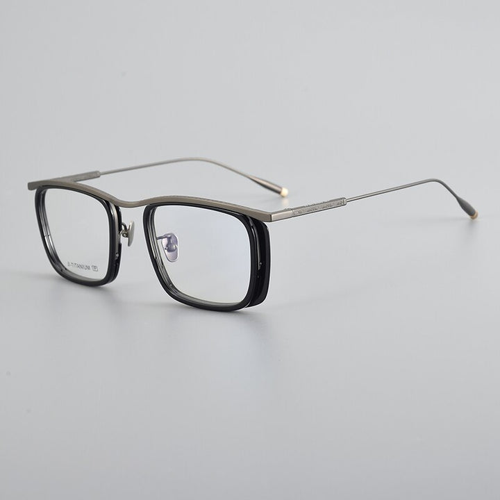 Muzz Unisex Full Rim Square Acetate Titanium Eyeglasses R1ki Full Rim Muzz C1  