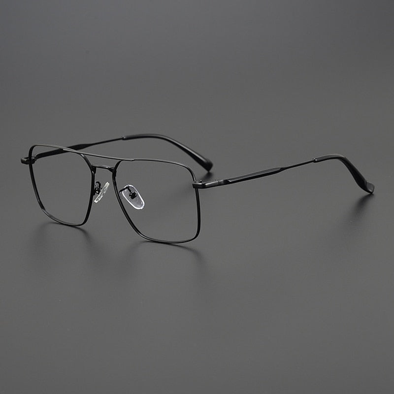 Gatenac Unisex Full Rim Square Double Bridge Alloy Eyeglasses Gxyj991 Full Rim Gatenac Black  
