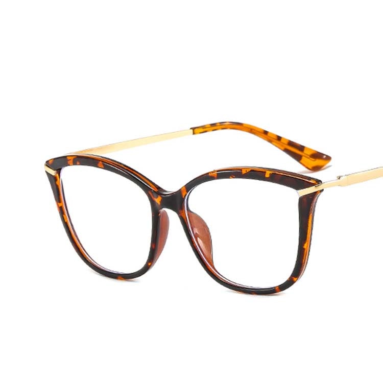 CCspace Women's Full Rim Square Cat Eye Tr 90 Titanium Eyeglasses 53332 Full Rim CCspace leopard China 