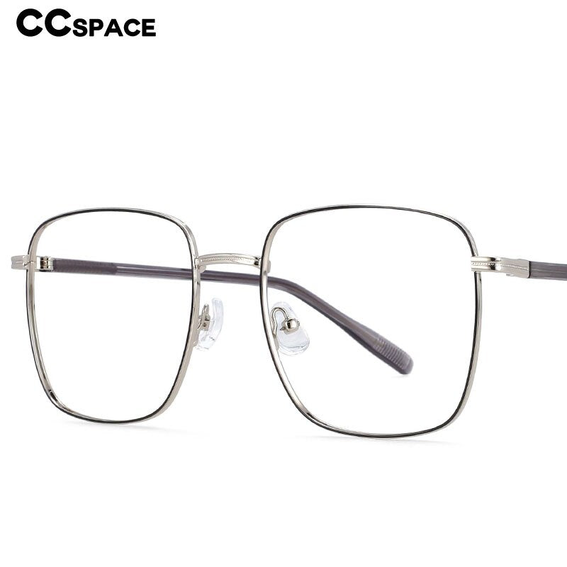 CCspace Unisex Full Rim Oversized Square Alloy Frame Eyeglasses 54312 Full Rim CCspace   