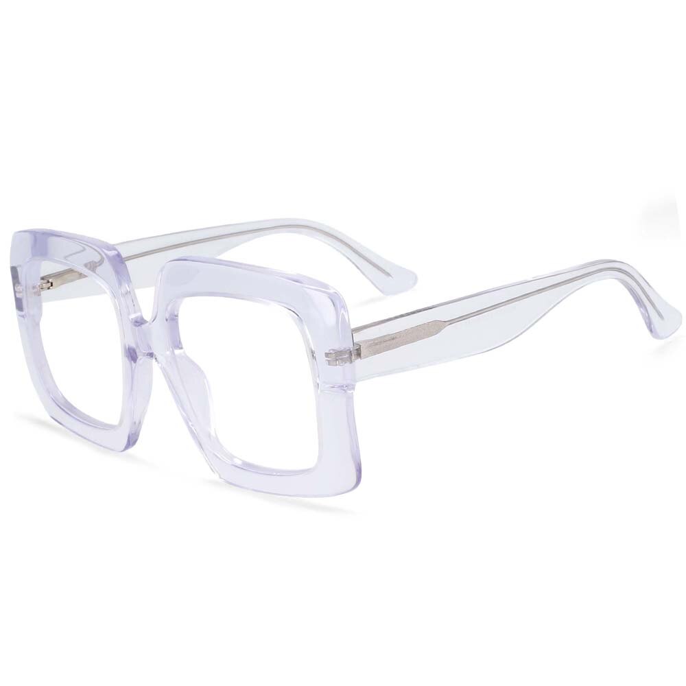 CCSpace Women's Oversized Square Acetate Frame Eyeglasses 54324 Frame CCspace clear China 