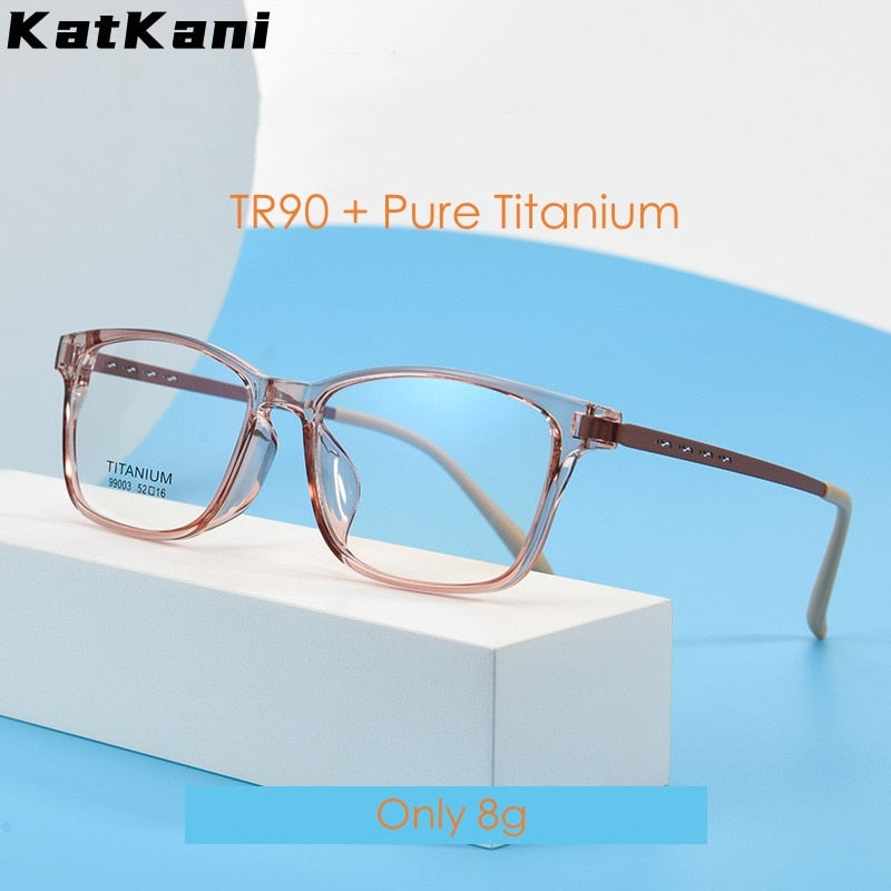 KatKani Unisex Full Rim Square Big Tr 90 Titanium Eyeglasses 99003t Full Rim KatKani Eyeglasses   