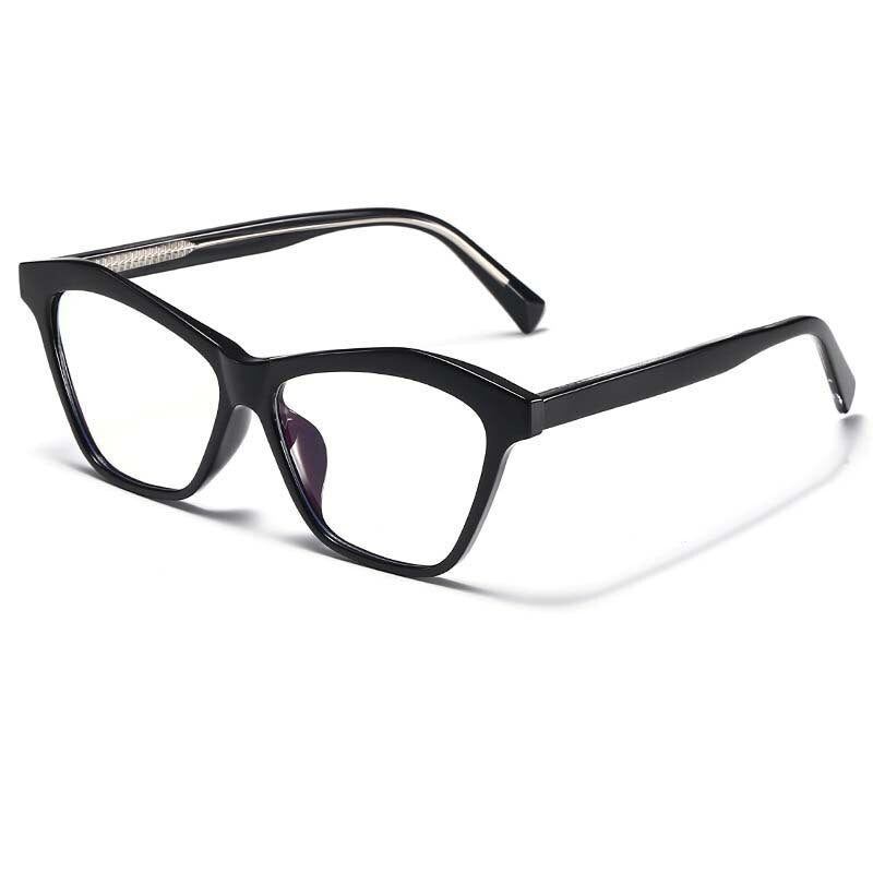 CCSpace Women's Full Rim Square Cat Eye Acetate Eyeglasses 55061 Full Rim CCspace China Black 