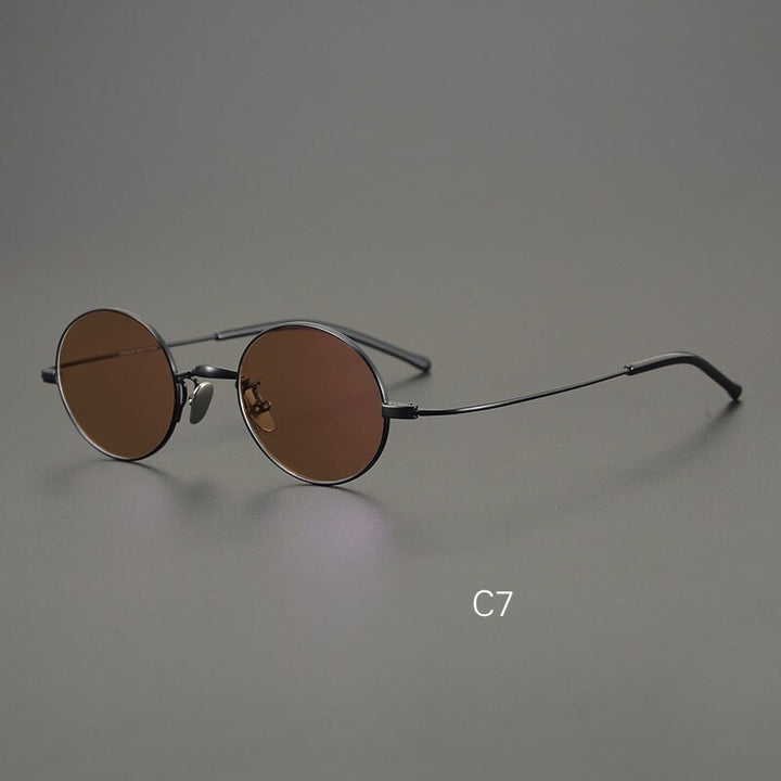 Yujo Men's Full Rim Round Titanium Polarized Sunglasses Sunglasses Yujo C7 China 
