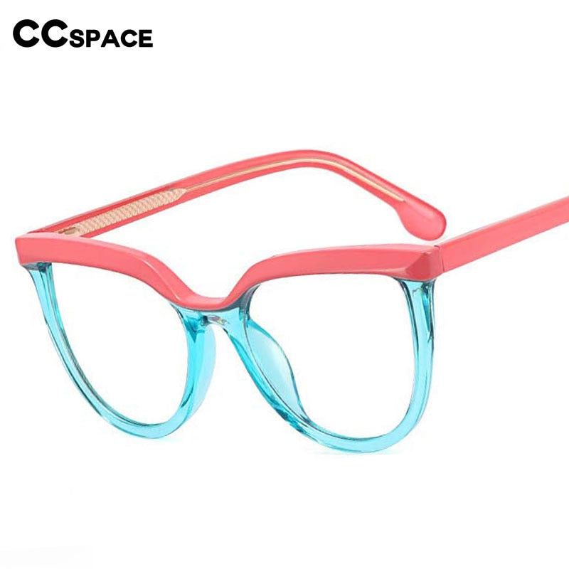 CCspace Unisex Full Rim Square Cat Eye Tr 90 Titanium Eyeglasses 54724 Full Rim CCspace   