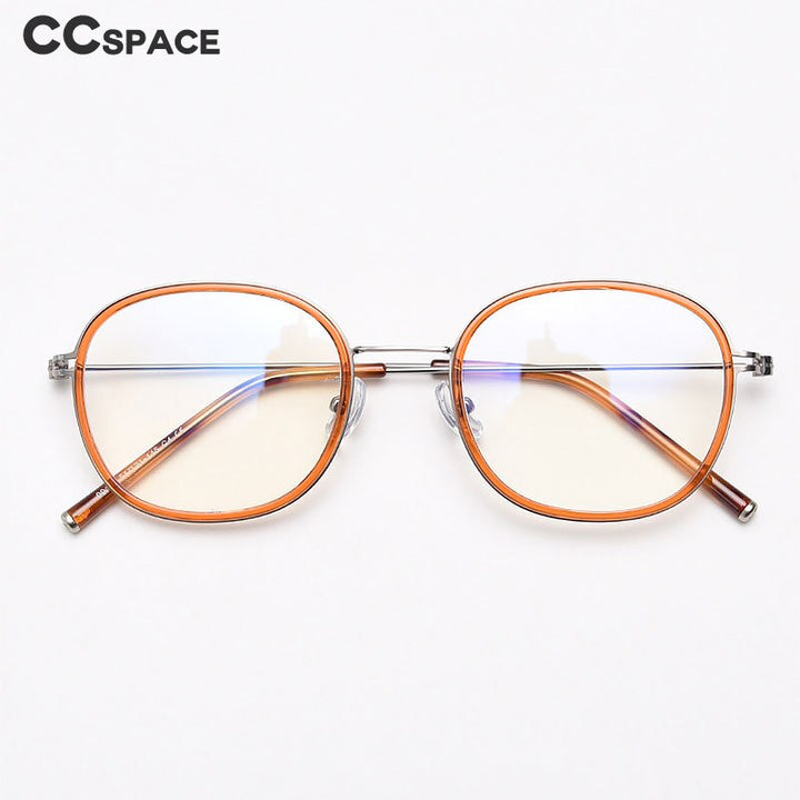 CCSpace Unisex Full Rim Round Square Tr 90 Titanium Eyeglasses 55701 Full Rim CCspace   