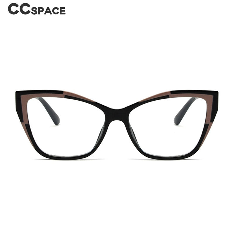 CCSpace Women's Full Rim Square Cat Eye Tr 90 Titanium Eyeglasses 55485 Full Rim CCspace   