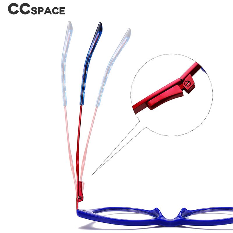 CCSpace Women's Full Rim Tr 90 Titanium Cat Eye Frame Eyeglasses 54562 Full Rim CCspace   