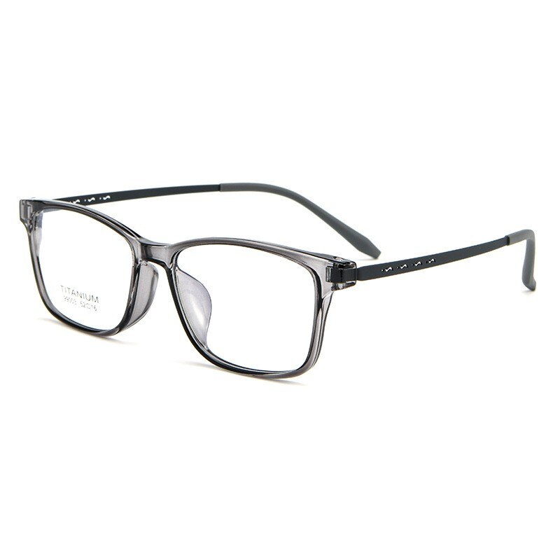 KatKani Unisex Full Rim Square Big Tr 90 Titanium Eyeglasses 99003t Full Rim KatKani Eyeglasses Transparent Gray  