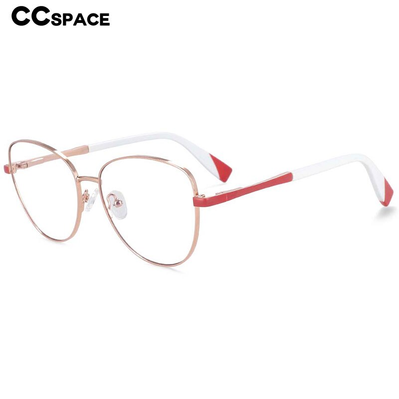 CCSpace Unisex Full Rim Square Cat Eye Alloy Frame Eyeglasse 54262 Full Rim CCspace   
