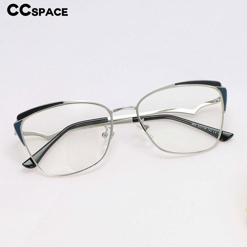 CCSpace Unisex Full Rim Square Cat Eye Acetate Alloy Frame Eyeglasses 54111 Full Rim CCspace   