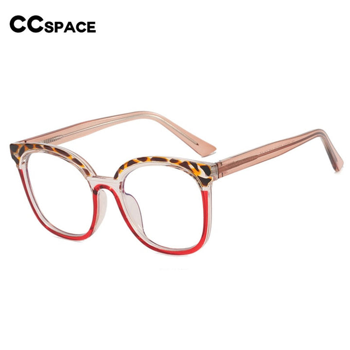 CCSpace Women's Full Rim Large Square Tr 90 Titanium Eyeglasses 55119 Full Rim CCspace   