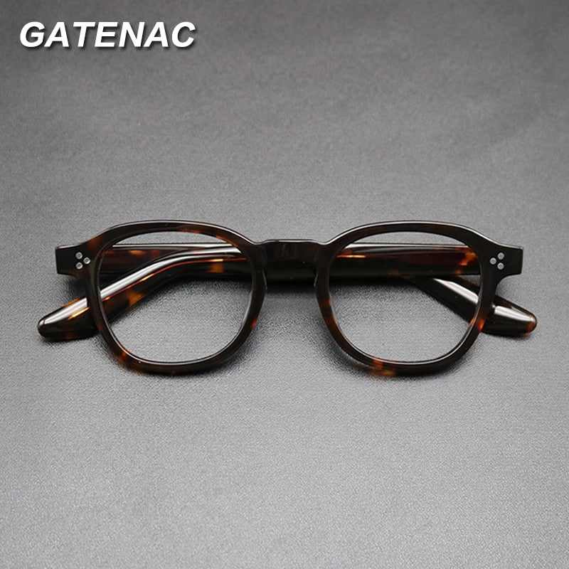 Gatenac Unisex Full Rim Square Acetate Frame Eyeglasses Gxyj684 Full Rim Gatenac   