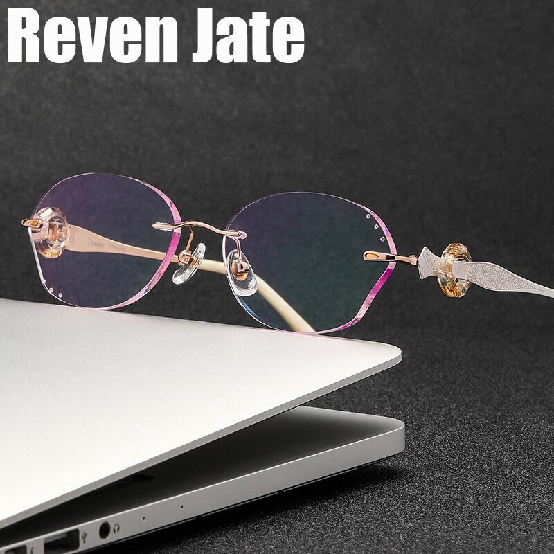 Reven Jate Women's Rimless Oval Titanium Eyeglasses 5023 Rimless Reven Jate   