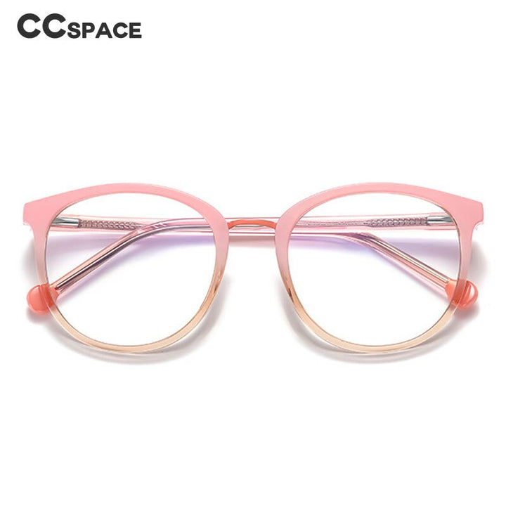 CCSpace Women's Full Rim Oversized Round Tr 90 Titanium Frame Eyeglasses 54561 Full Rim CCspace   