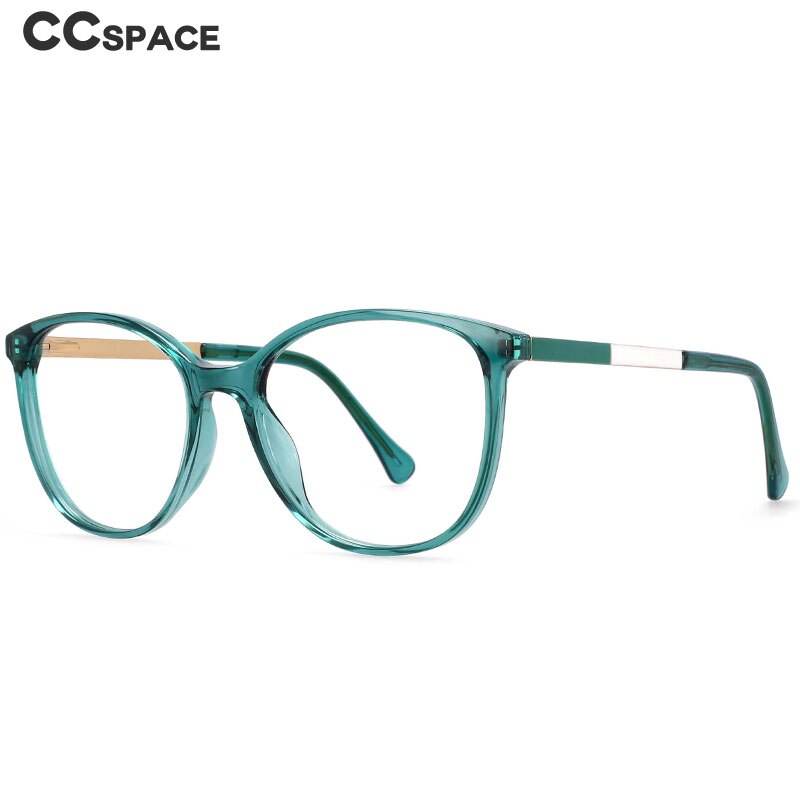 CCSpace Women's Full Rim Round Cat Eye Tr 90 Titanium Frame Eyeglasses 54495 Full Rim CCspace   