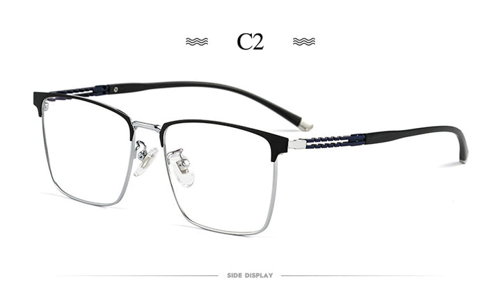Hotochki Men's Full Rim Square Tr 90 Titanium Frame Eyeglasses T8611t Full Rim Hotochki   
